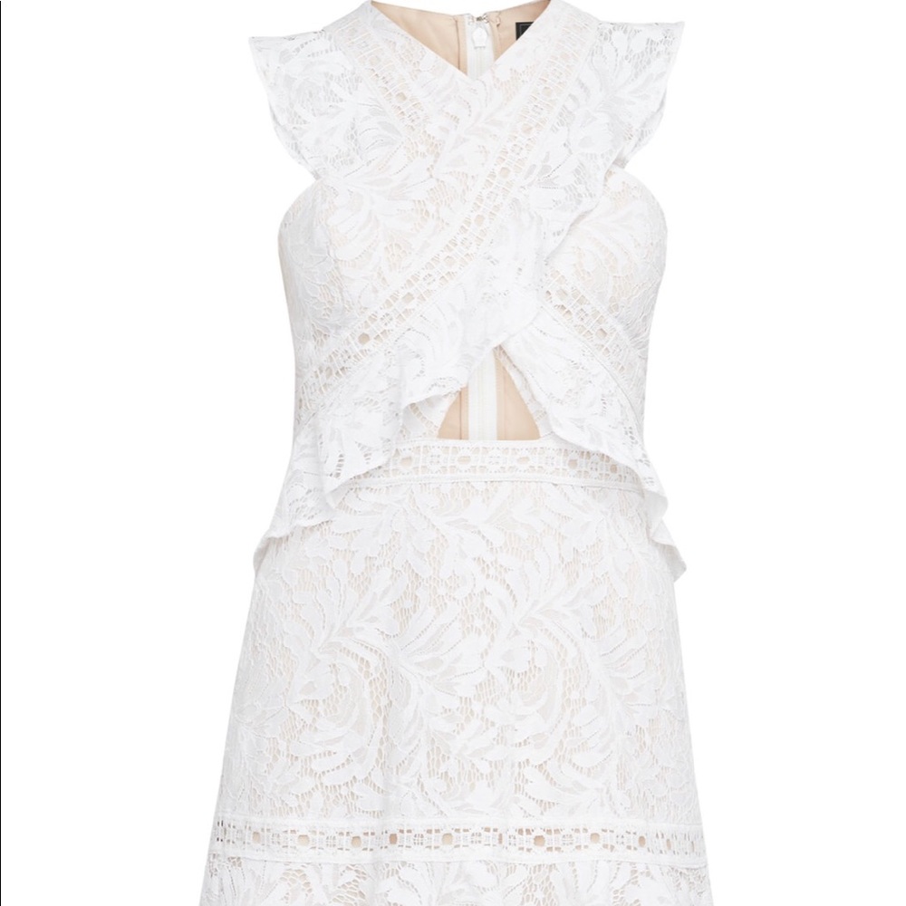 NWT BCBGMAXAZRIA Careen Geometric Lace Dress Sz 10 - Picture 4 of 4